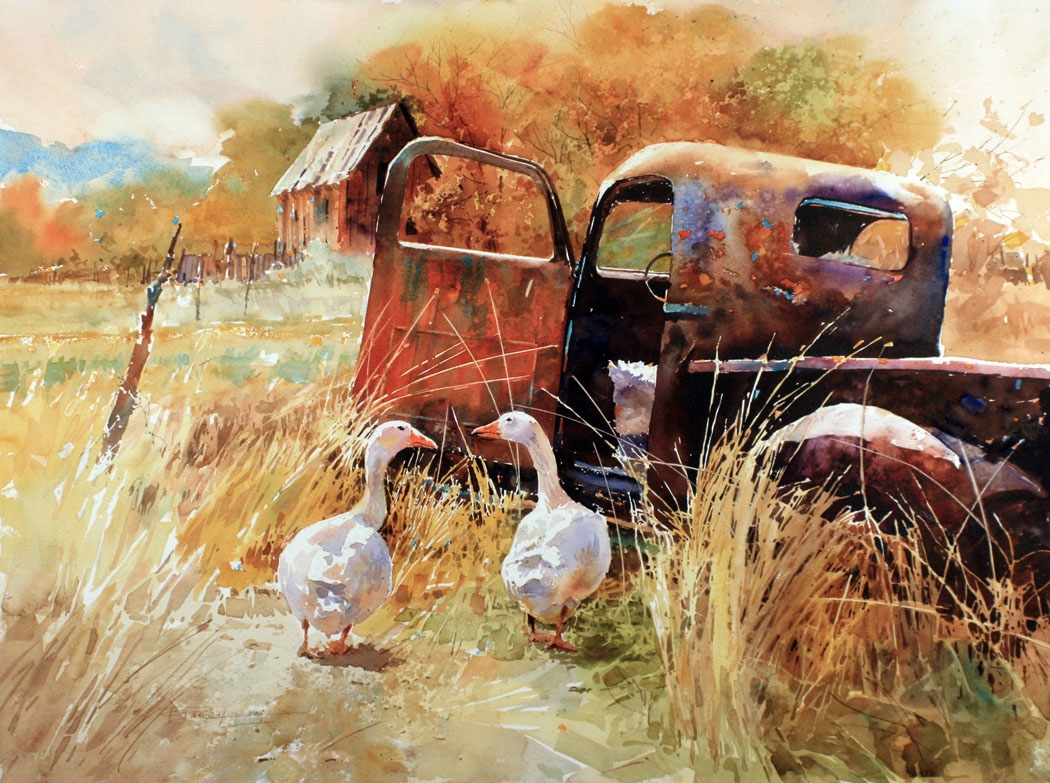 Art, Watercolor Paintings, Truck Art