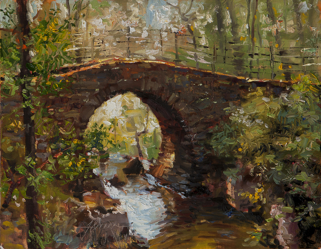 Jason Sacran - Full Moon Bridge (Plein Air)- Oil - Painting entry ...