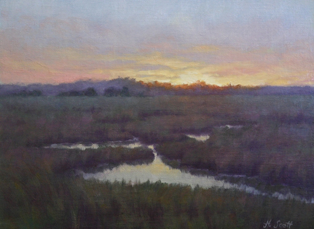 Hillary Scott - Plum Island Sundown- Oil - Painting entry - October ...